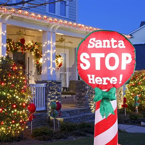 Miniatura 5 de Vipush Letrero inflable de Navidad de 4 pies con luces LED para decoración de Navidad, interiores y exteriores, patio, césped, vacaciones, jardín