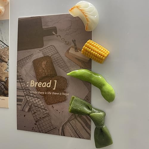 Miniatura 5 de Bonitos imanes para refrigerador, paquete de 8 divertidos imanes para nevera, brochetas de simulación, imanes de comida 3D, imanes kawaii para
