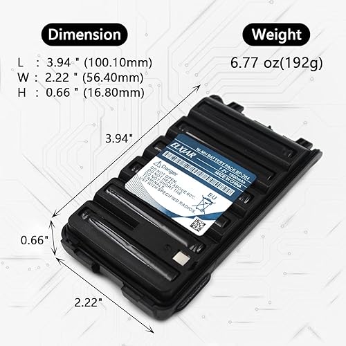 Miniatura 2 de elxjar Paquete de 2 baterías de repuesto para radio ICOM IC-T70A IC-T70E IC-V80 IC-U80 IC-F3001 IC-F3101D IC-F4101D IC-F4101D IC-F4101D F4001 F3003