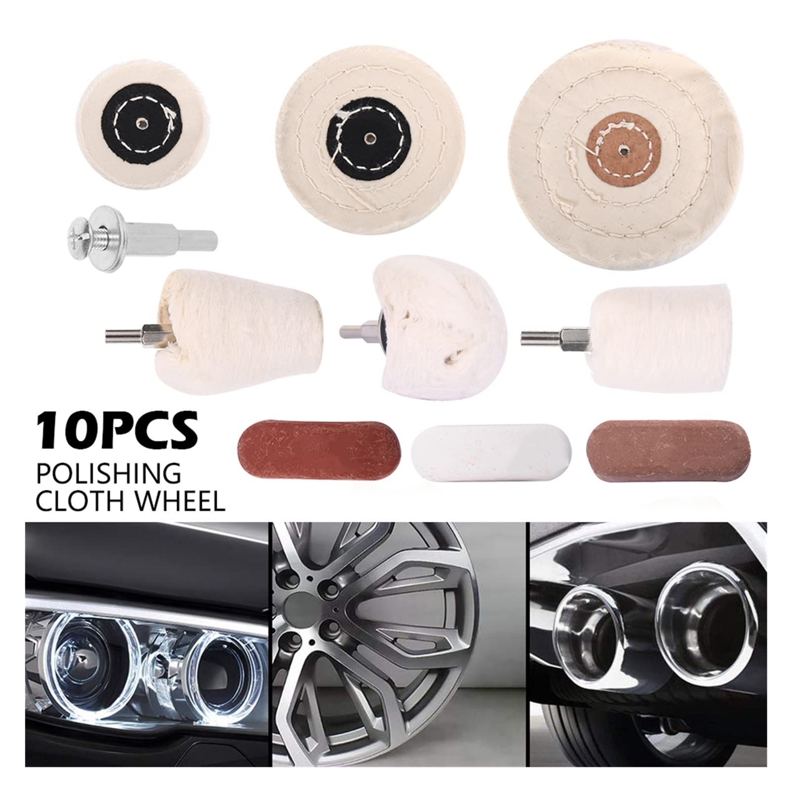 yaoqijie 10 SZTUK Car Buffing Pad Polski Auto Waxing Wox Disc Hub Uroda Narzędzie Do Czyszczenia Aluminium Stali Nierdzewnej Polerowanie Gadżety samochodowe lasting