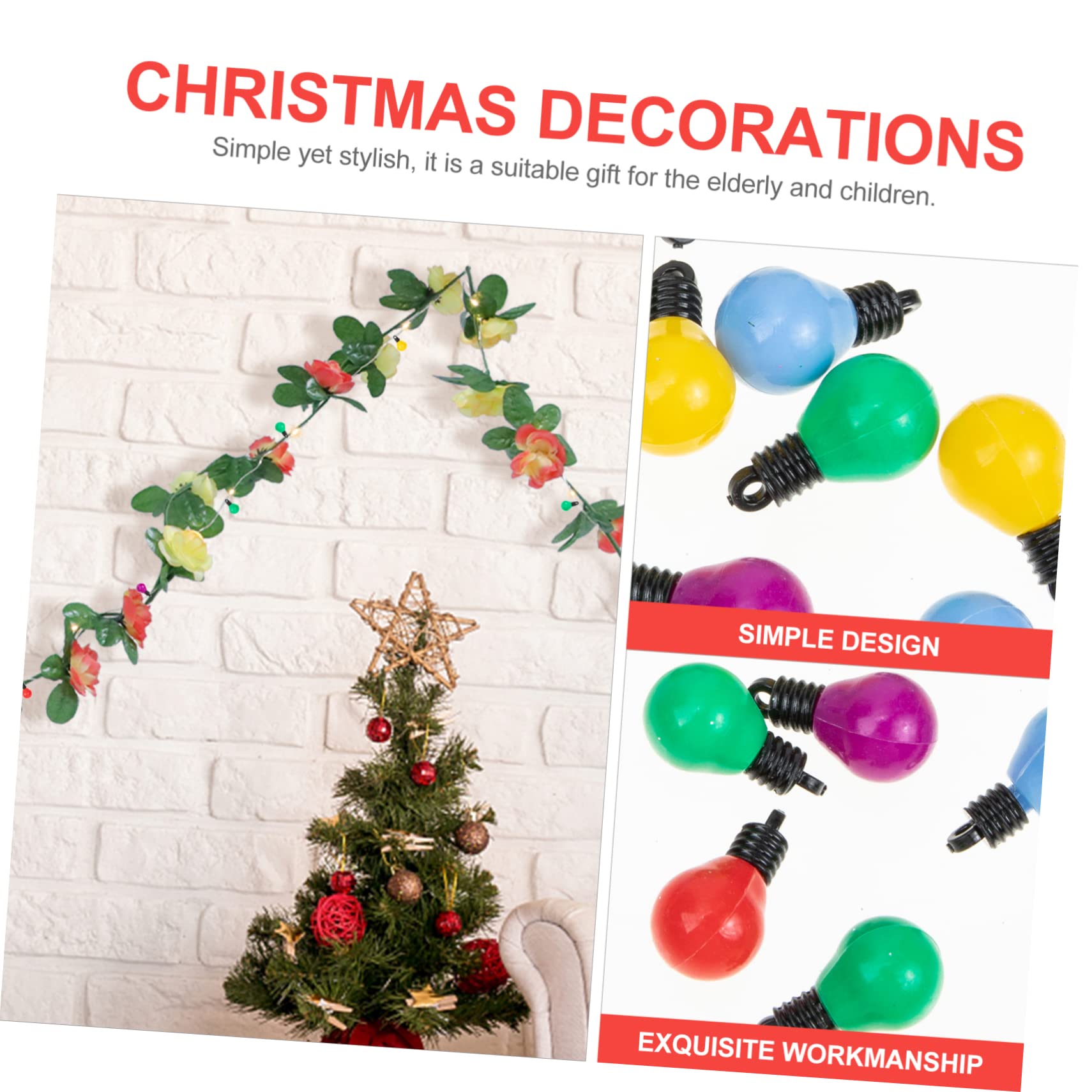 TOPBATHY 4 Stück 1 Weihnachtsdekoration weihnachtsbasteln Weihnachtsschmuck Bastelperlen selber Machen Christbaumkugel Ornament weihnachtsglühbirnen Kugeln aus Kunststoff Kunststoff-Perlen