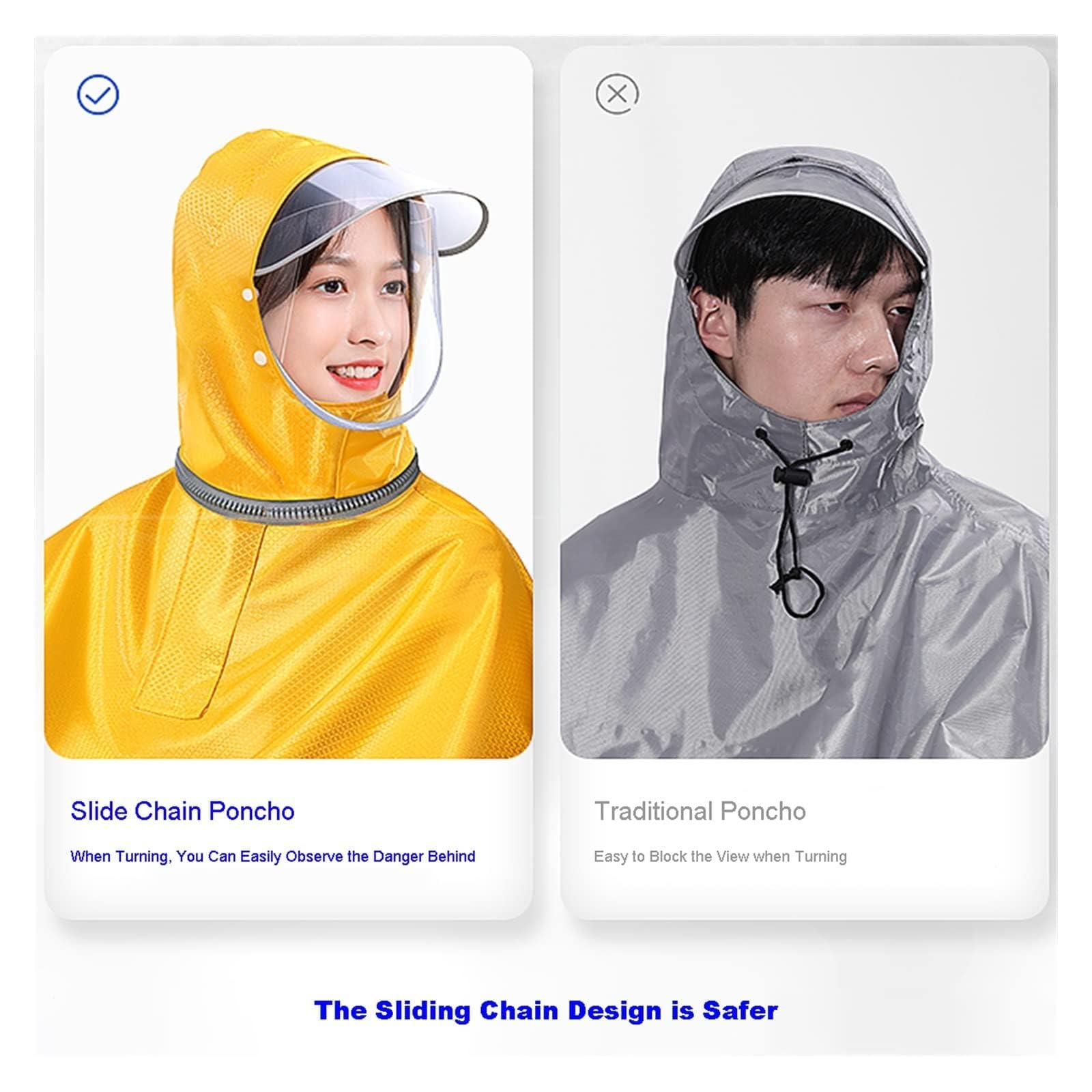 Imperméable de cyclisme, pluie à capuche for vélo, électrique, scooter(Red,M)