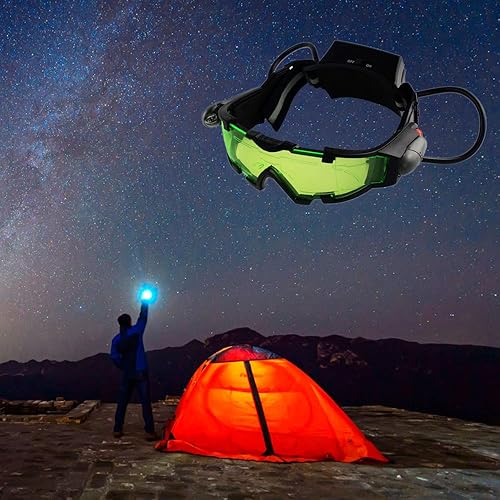 Miniatura 5 de Yolyoo Gafas de visión nocturna, Spy Googles Spy Gear - Gafas de noche LED ajustables para niños, luces abatibles, lentes verdes para carreras de