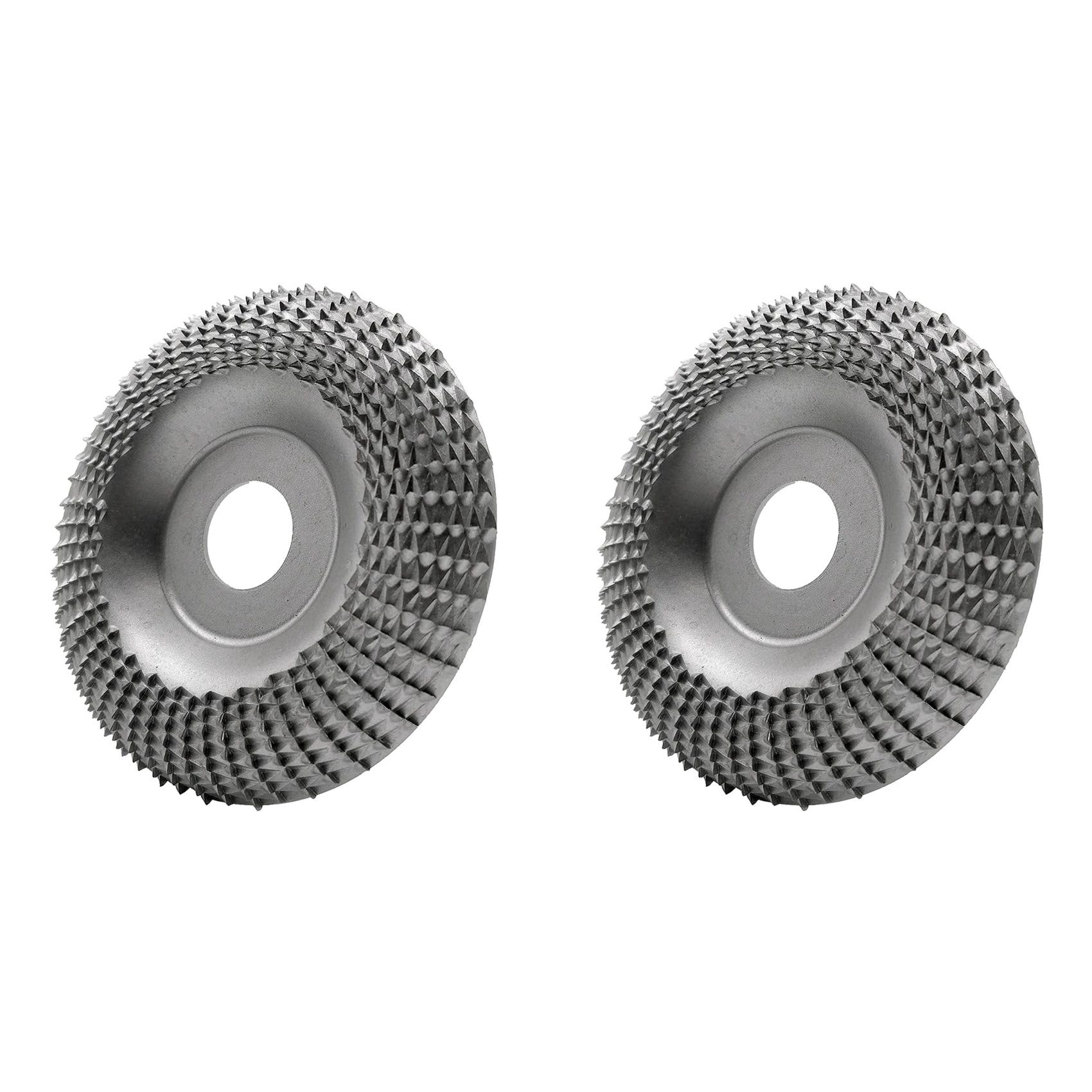 Jnchdghwa Silver 2X Wood Carving Disc Grinder Shaping Disc 7/8Inch Bore Wood Grinding Wheel Carving Abrasive Disc(100Mm, Arc Type,)