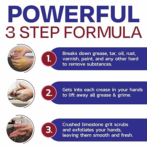 Miniatura 4 de Jabón de manos industrial  Limpiador de manos arenoso resistente para mecánicos, trabajadores de la construcción y más  Elimina grasa, aceite, óxido