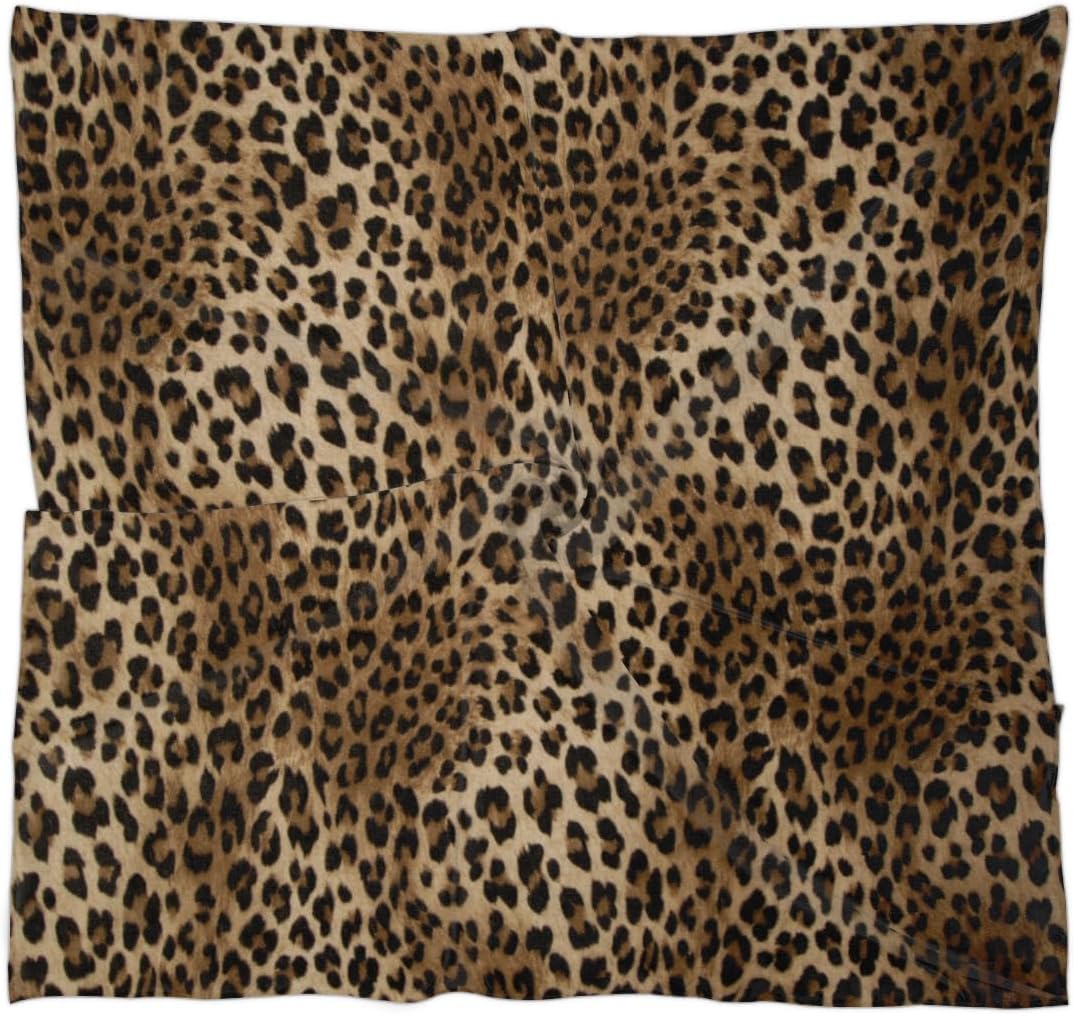 UIWOLTIK Animal Leopard Skin Silk Scarf for Hair Wrapping at Night Scarves for Women Light weight Silk Hair Wrap Bandana for Sleeping 35 Inch Square Scarf