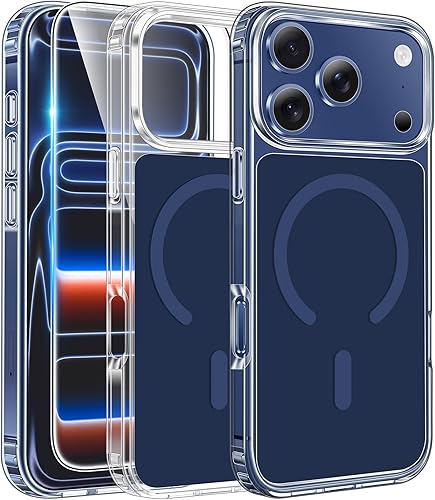 Miniatura 8 de FNTCASE para iPhone Air Case Clear: Fundas magnéticas para teléfono con protector de pantalla a prueba de caídas, compatibles con Magsafe, delgadas