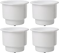 Vista 1 de Amarine Made 4pcs sostenedor de plástico marino para bebidas con inserto de drenaje, color blanco