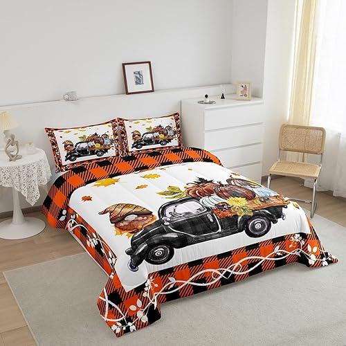 Miniatura 2 de Juego de ropa de cama de otoño para niños y niñas, regalos para el día de Acción de Gracias, decoración de dormitorio de otoño, juego de edredón