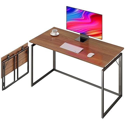 Folding Desk 30 Inch - No Assembly Small Foldable Desk for Small Space, Minimalist Space Saving Collapsible Compact Desk Portable Table for Craft, Writing, Study and Work