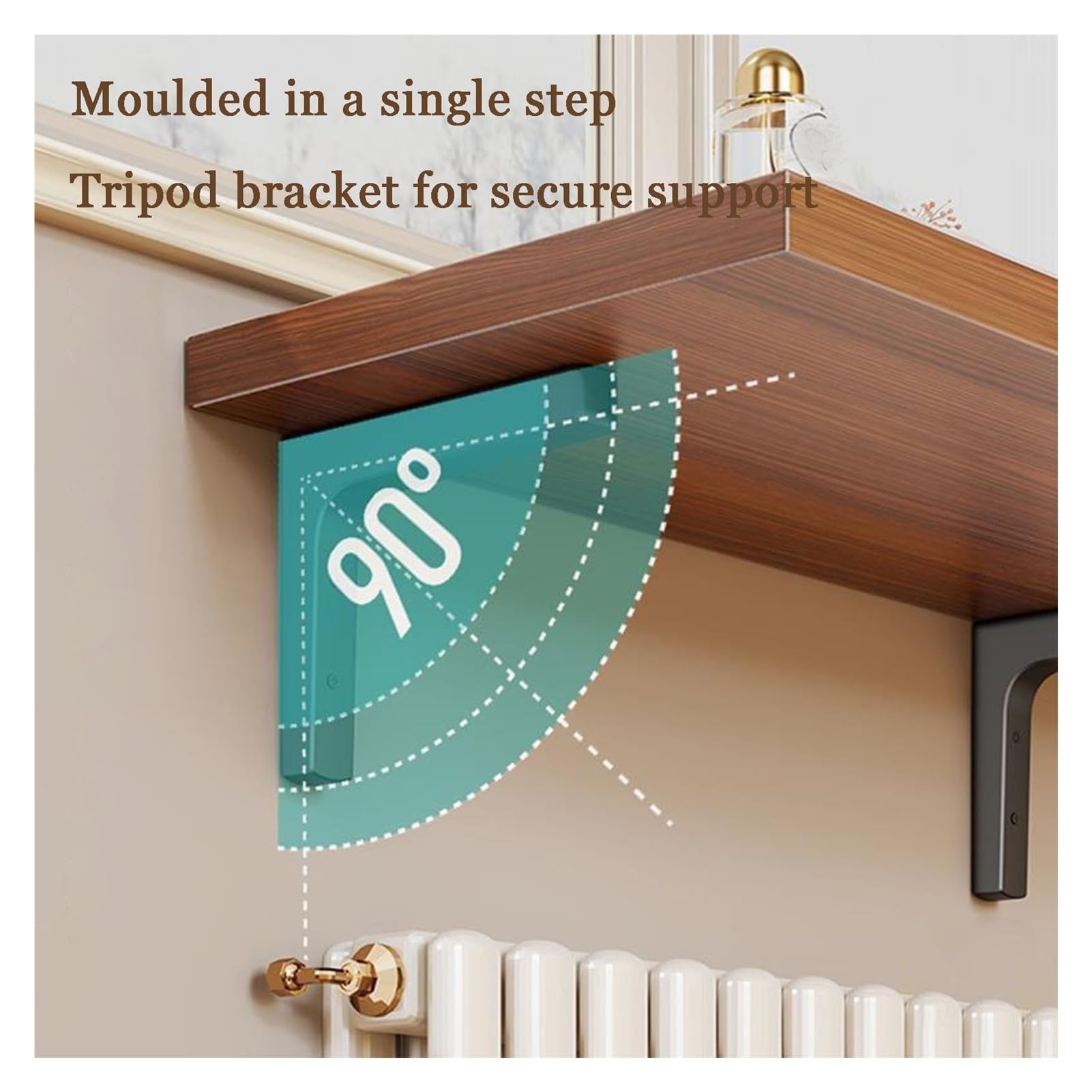 Mensola Regolabile per Termosifone, Mensola Decorativa da Parete Organizer Multifunzionale per Termosifone per Riporre Oggetti Vari in Soggiorno (19.6in/50cm)