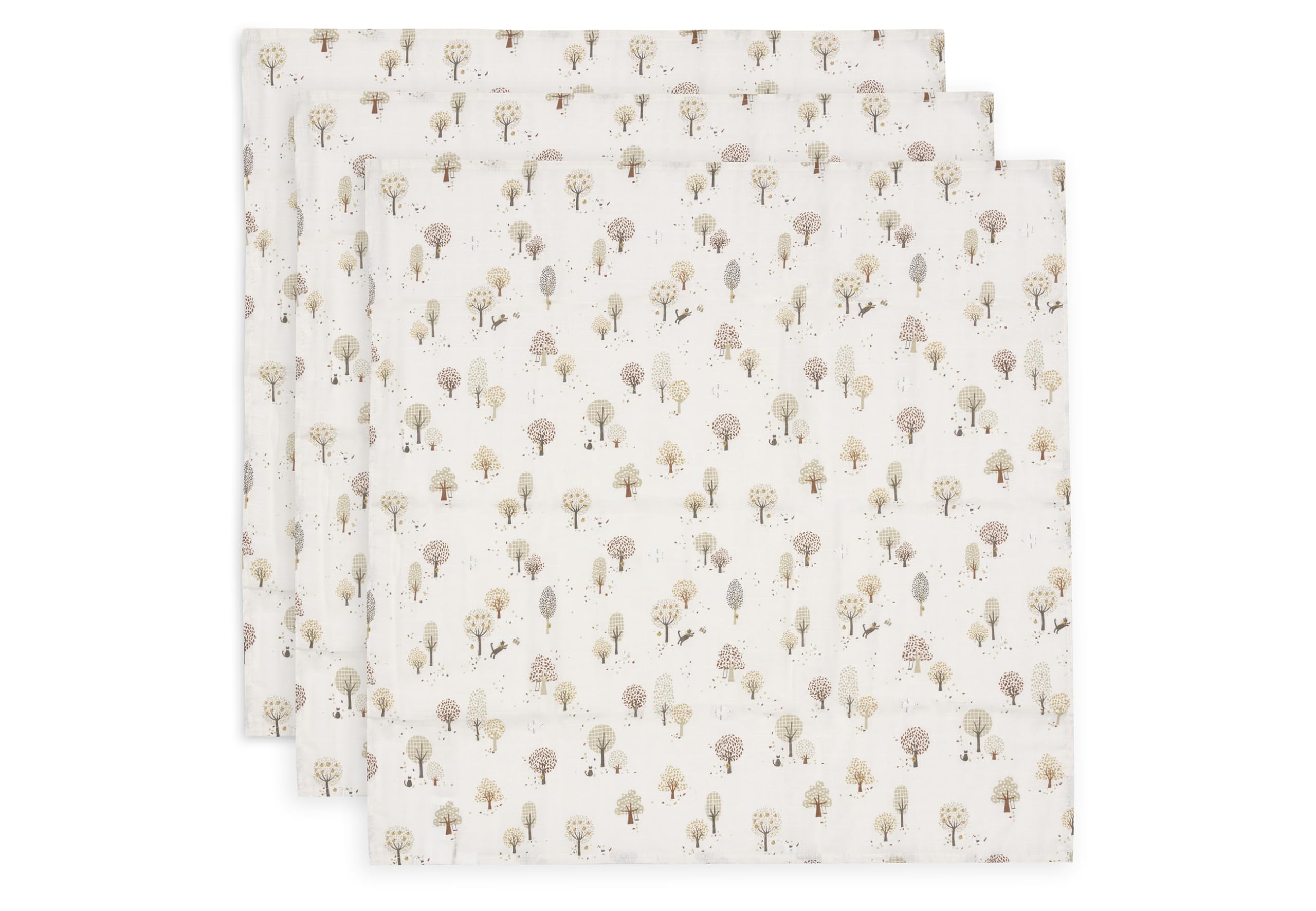 Jollein Muslin Cloth Baby – Tiny Park – 3-Pack – 70x70cm – 100% Cotton – Baby Muslin Cloths – Oeko-TEX Certified