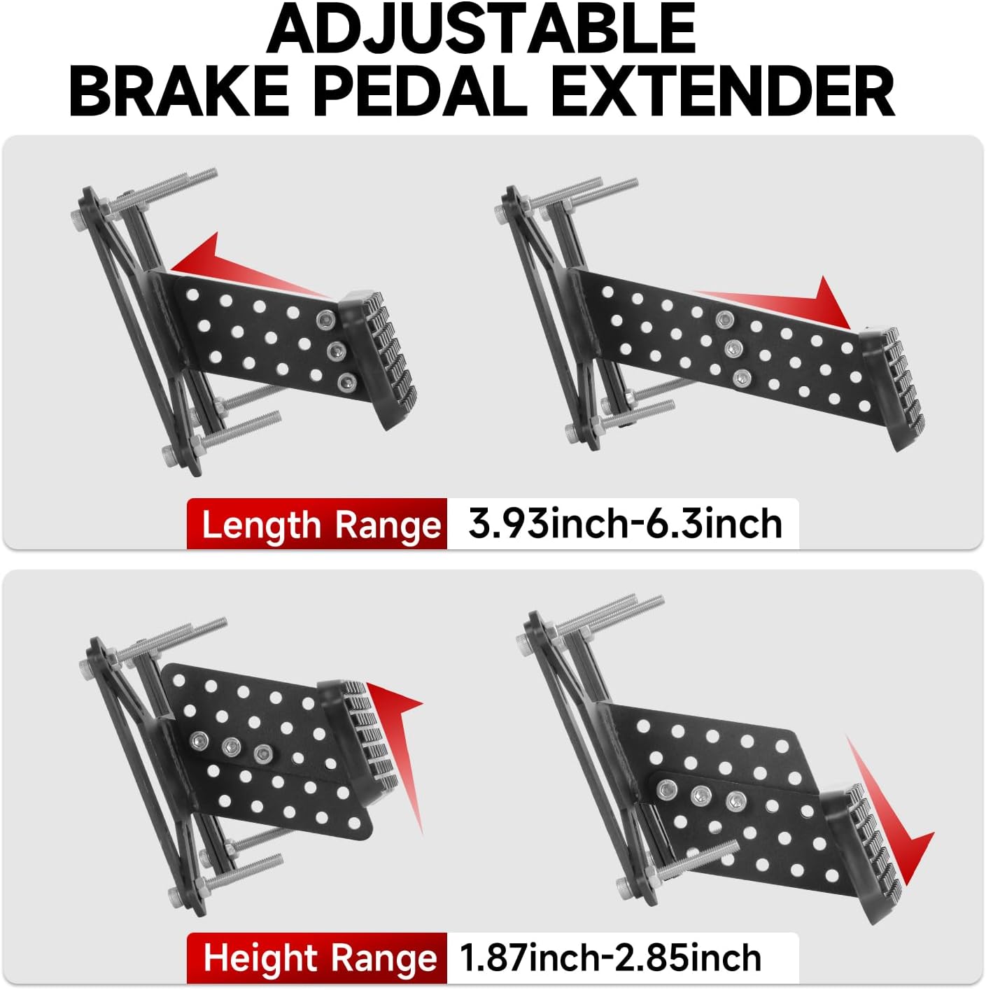 New Upgraded Gas and Brake Pedal Extenders for Short Drivers, Adjustable Car Pedal Extenders with Non-Slip Cover Fit for Most Cars, Go Kart