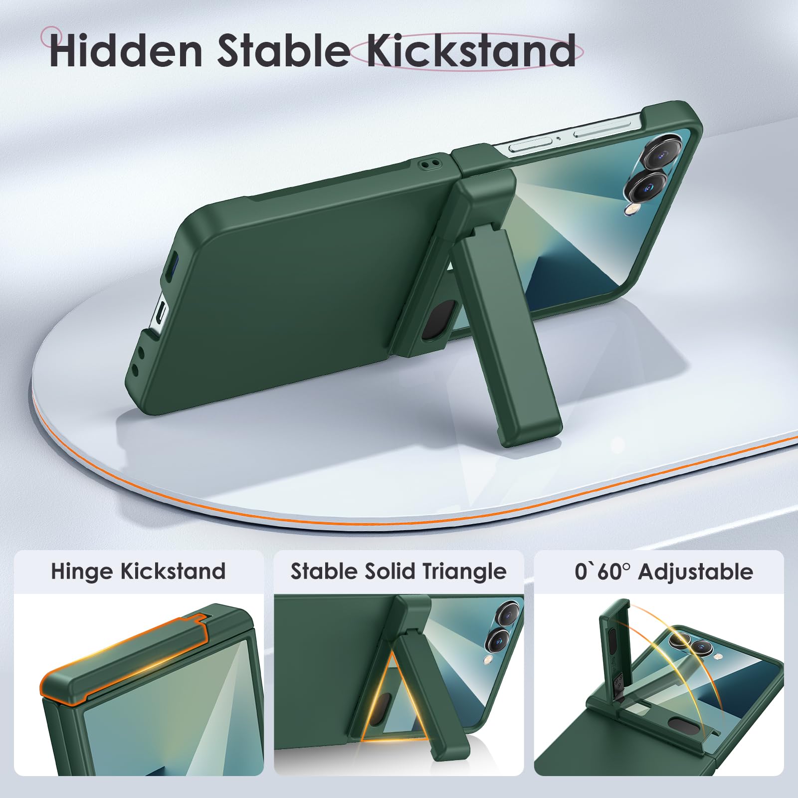 Hekodonk Schutzhülle Für Galaxy Z Flip 7 – Kompatibel Mit MagSafe, Integrierter Displayschutz & Scharnierschutz, Magnetisch, Stoßfest, In Grün