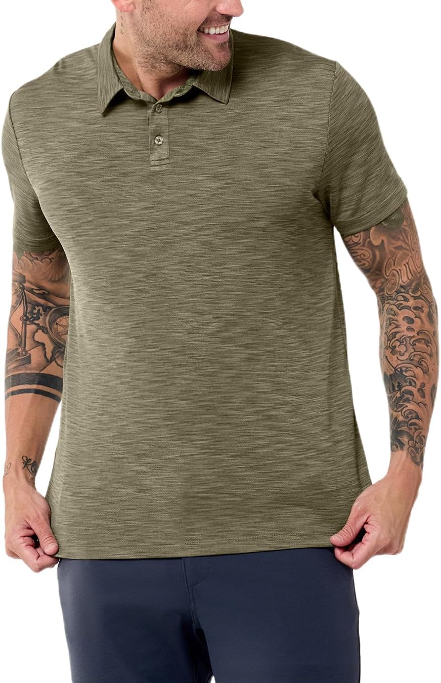 INTO THE AM Dri Fit Polo Shirts for Men S - 4XL Moisture Wicking Golf Polos Athletic Performance Mens Polo Shirts