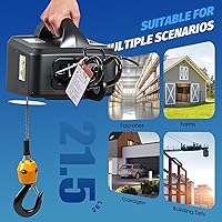 Vista 6 de NEWTRY Polipasto eléctrico Pro de 1,100 libras, cabrestante eléctrico 110v 120v, con 2 controles remotos inalámbricos, control remoto por cable