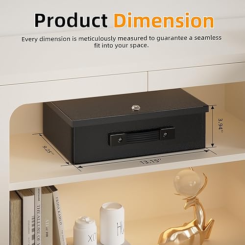 Miniatura 2 de Joinfworld Caja de documentos ignífuga de 13 x 9 x 4 pulgadas, caja de metal con llaves para papel A4, almacenamiento seguro, efectivo, pasaporte,