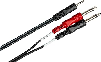 Hosa CMP-153 Stereo Breakout, 3.5 mm TRS to Dual 1/4 Inch TS, 3 Feet