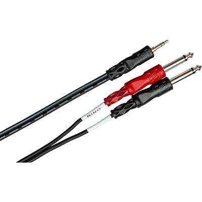 Hosa CMP-153 Stereo Breakout, 3.5 mm TRS to Dual 1/4 Inch TS, 3 Feet