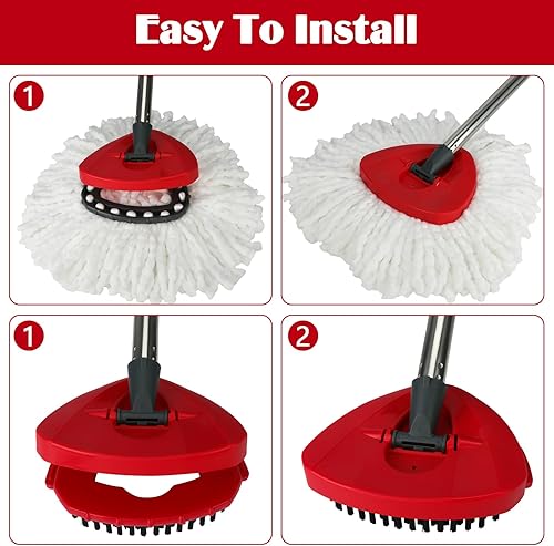 Miniatura 6 de Juego de repuesto de trapeador giratorio para sistema O-Ceda EasyWring de 1 tanque, 16 repuestos de trapeadores giratorios de microfibra, 1 cabezal