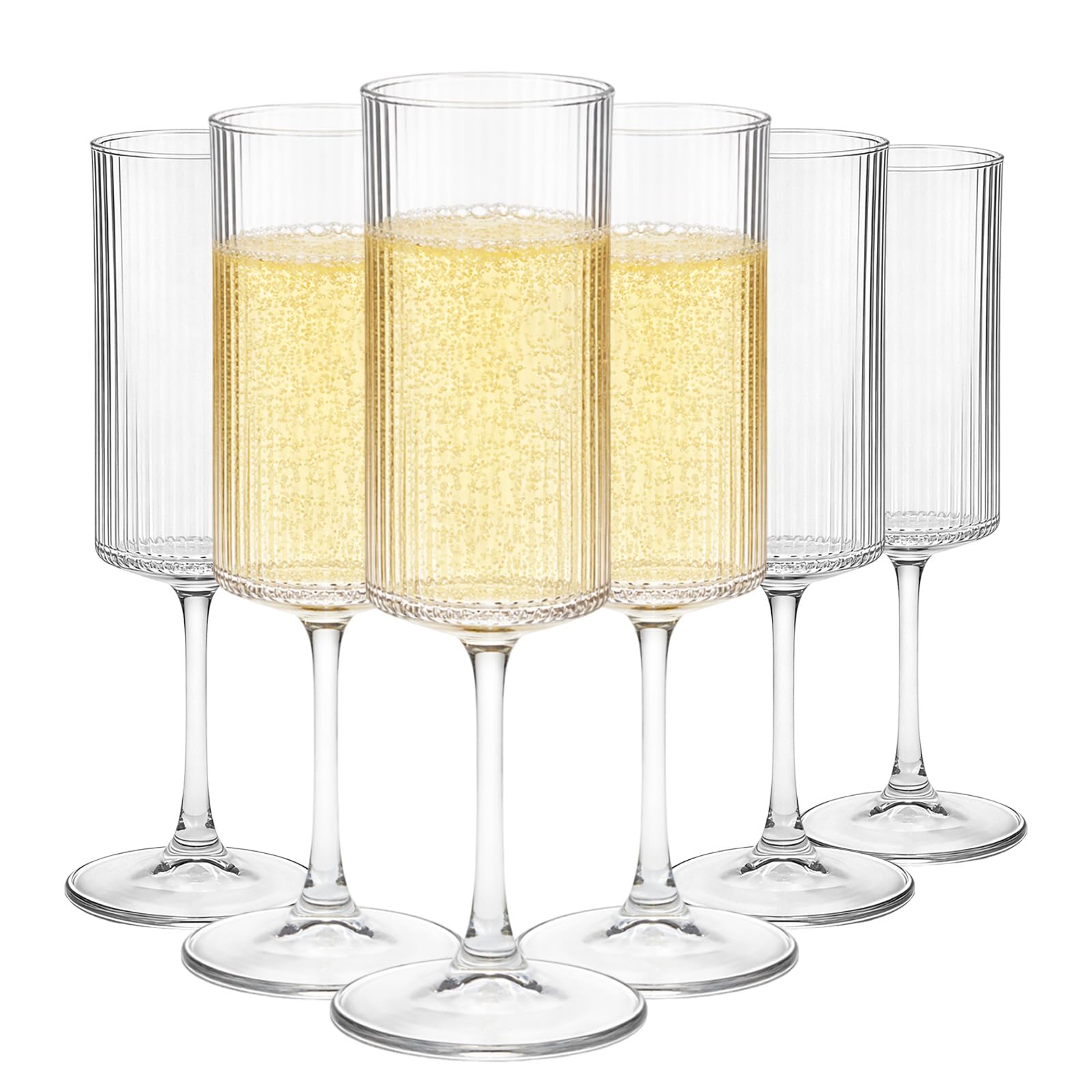 Copas de champán para cenas elegantes y celebraciones con prosecco en set de 6 piezas modernas