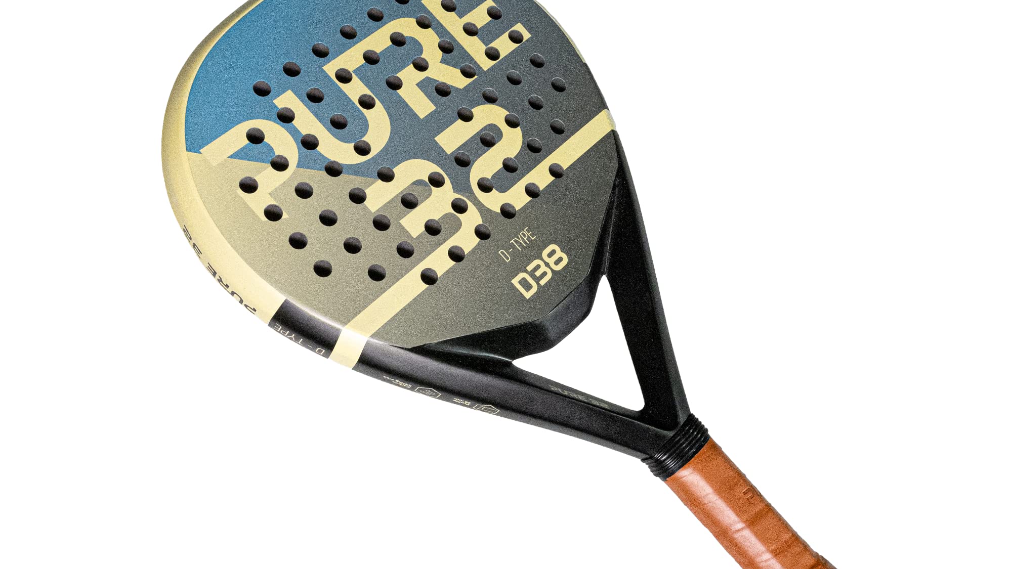Dynamic Type D38, Power Padelschläger, Carbon, Extra Rough Surface, Black Eva Kern, Fortgeschrittene Padelspieler
