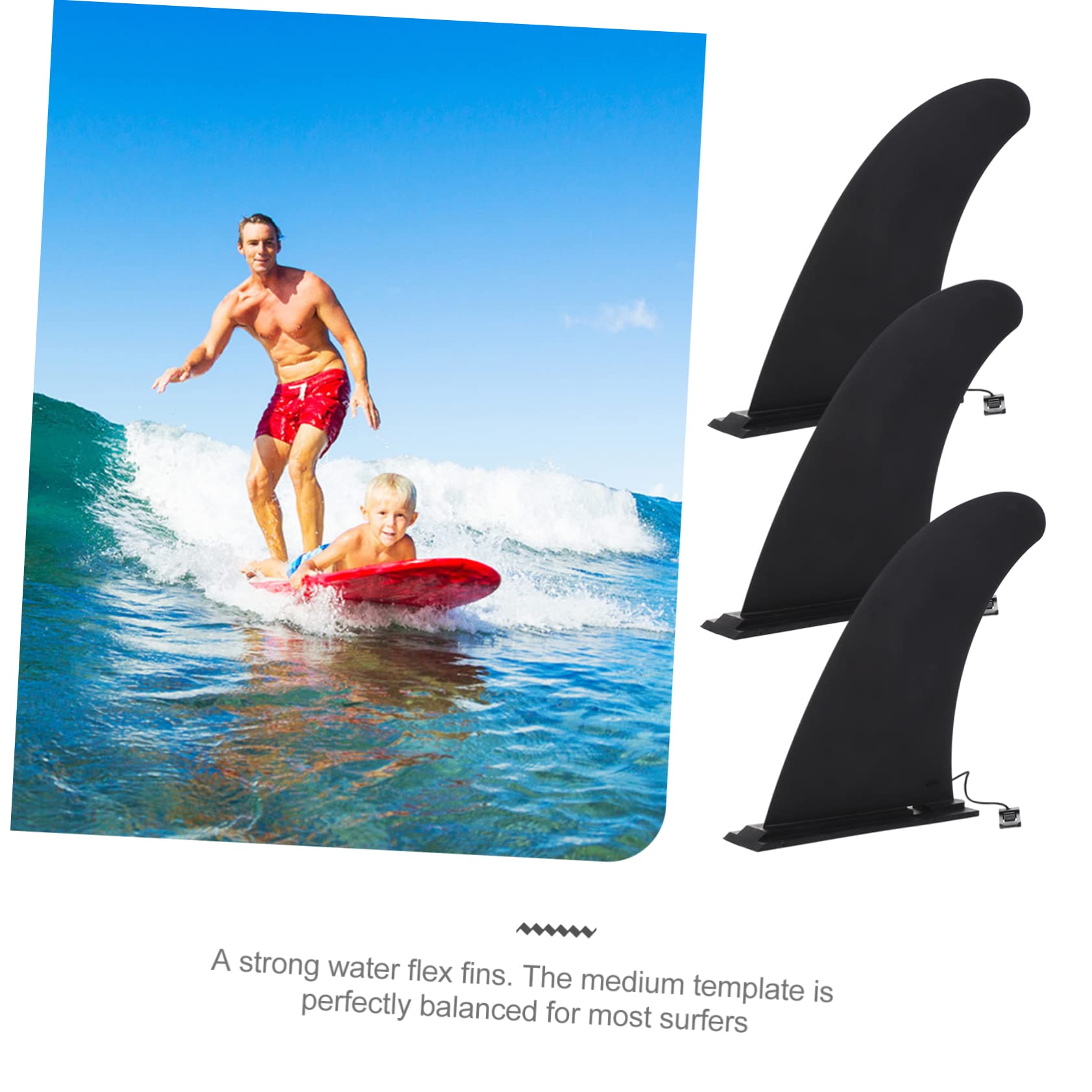 POPETPOP 3pièces Ailerons De Planche De Surf à Clipser Ailerons Centraux pour Longboard Séparateur Eau Lot