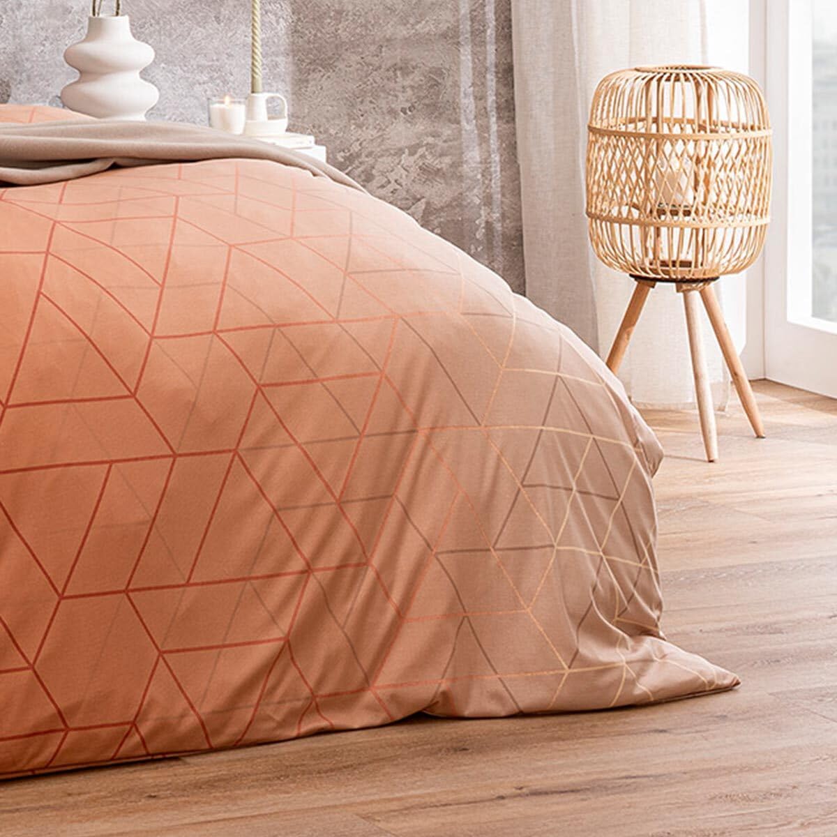 ESTELLA Mako Interlock Jersey Bettwäsche Svea Terracotta 1 Bettbezug 155 x 220 cm + 1 Kissenbezug 80 x 80 cm Küche, Haushalt & Wohnen