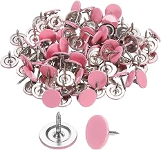 sourcing map 150 tachuelas de tapicería, 11 mm x 10 mm, cabeza plana, tachuelas decorativas para muebles, sofá, cabecera, color rosa