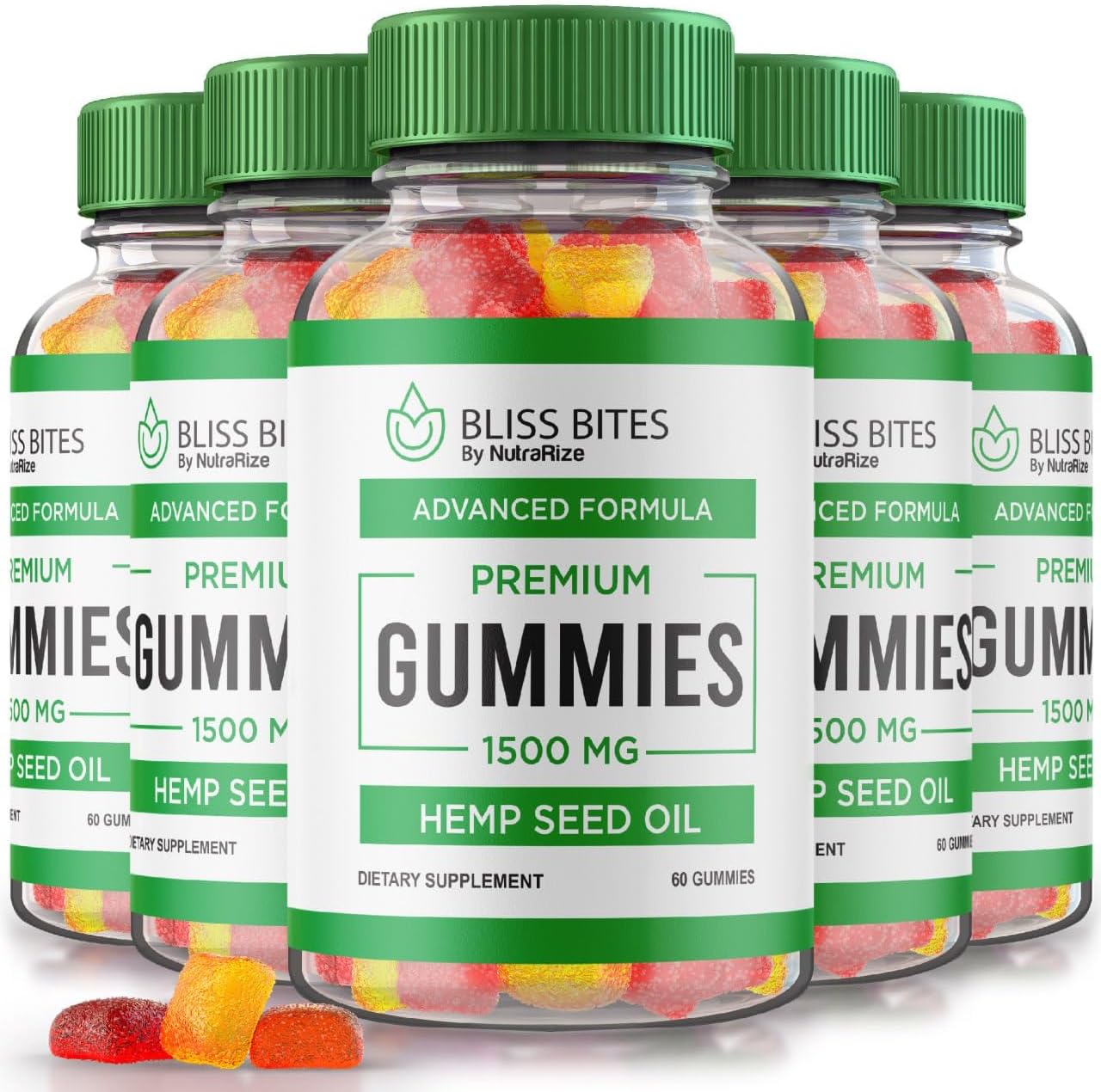 NutraRize (5 Pack) Bliss Bites Gummies, Bliss Bites Hemp