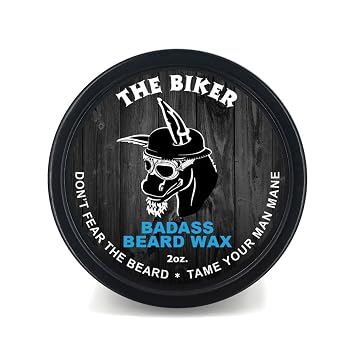 Badass Beard Care Beard Wax For Men - The Biker, 2 oz - Softens Beard Hair, Leaves Your Beard Looking and Feeling More Dense