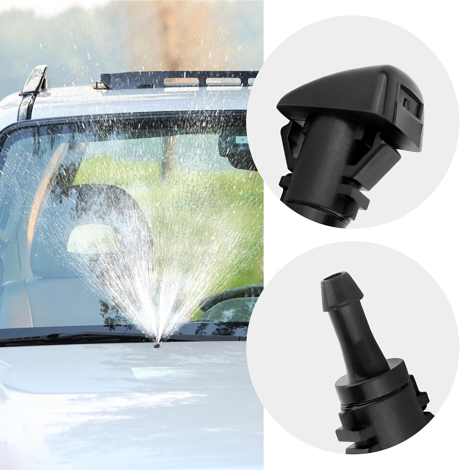 2PCS Front Windshield Washer Nozzle Replacement OEM# 55077460AA 4805742AC,Windshield Sprayer Nozzle Compatible with Chrysler Dodge Ram,Practical Windshields Washer Nozzles