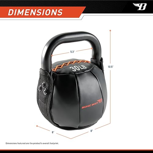 Miniatura 2 de Bionic Body Soft - Pesa rusa con mango (10, 15, 20, 25, 30, 35, 40 libras) Para levantamiento de pesas, acondicionamiento, fuerza y entrenamiento