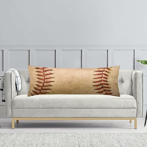 Miniatura 4 de Funda de almohada para el cuerpo con temática deportiva con cordones de pelota de sóftbol funda de almohada larga con cremallera funda de almohada