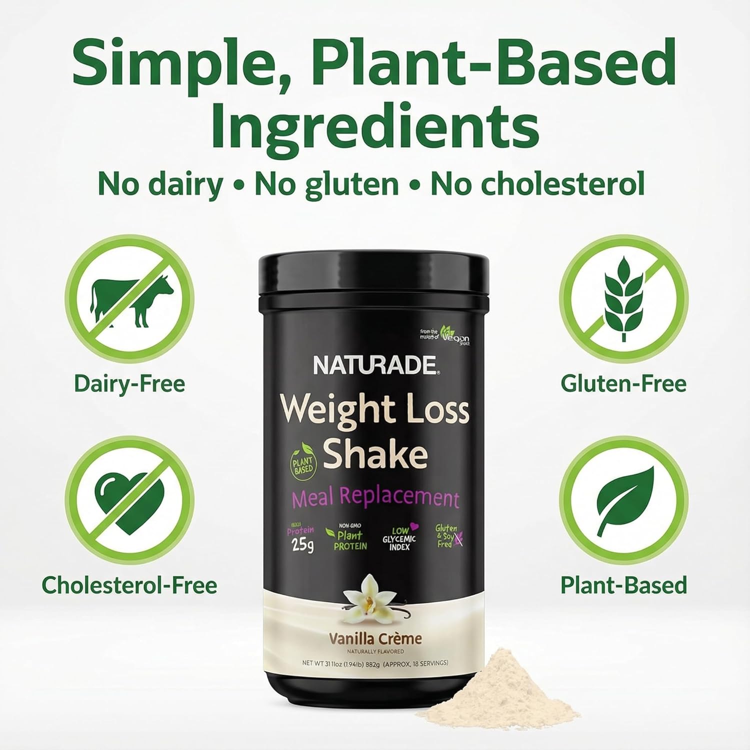 Plant-Based Meal Replacement Shake | 25G Complete Protein, F...