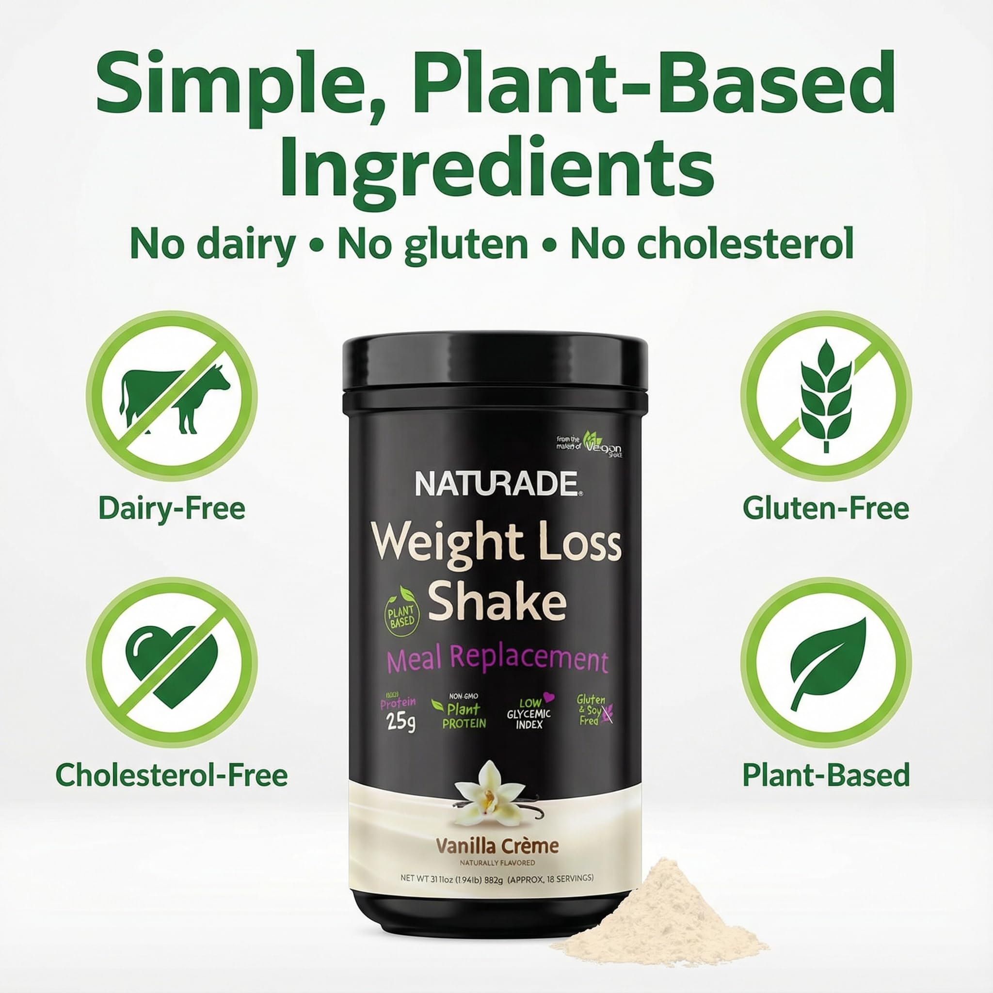 Plant-Based Meal Replacement Shake | 25g Complete Protein, Fiber & 18 Vitamins | Creamy Vanilla | Low Sugar Nutrition to Support Daily Wellness, Balance & Satiety | Naturade Weight Loss - 31.1 oz — Amazon image 7
