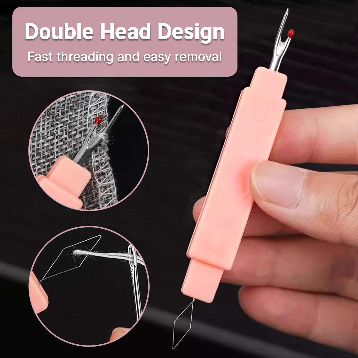 2 in 1 Needle Threader Seam Ripper,4 Pack Needle Threader for Hand Sewing,Knitting,Cross Stitch,Embroidery,Thread Removal
