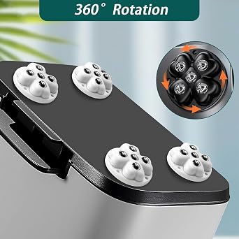 Self Adhesive Caster Wheels, 360 Swivel Stainless Steel Rollers,Low Profile Rollers for Kitchen Appliances (Coffee Maker, Blender), Furniture, Storage Bins, Trash Can (White-8 pcs)