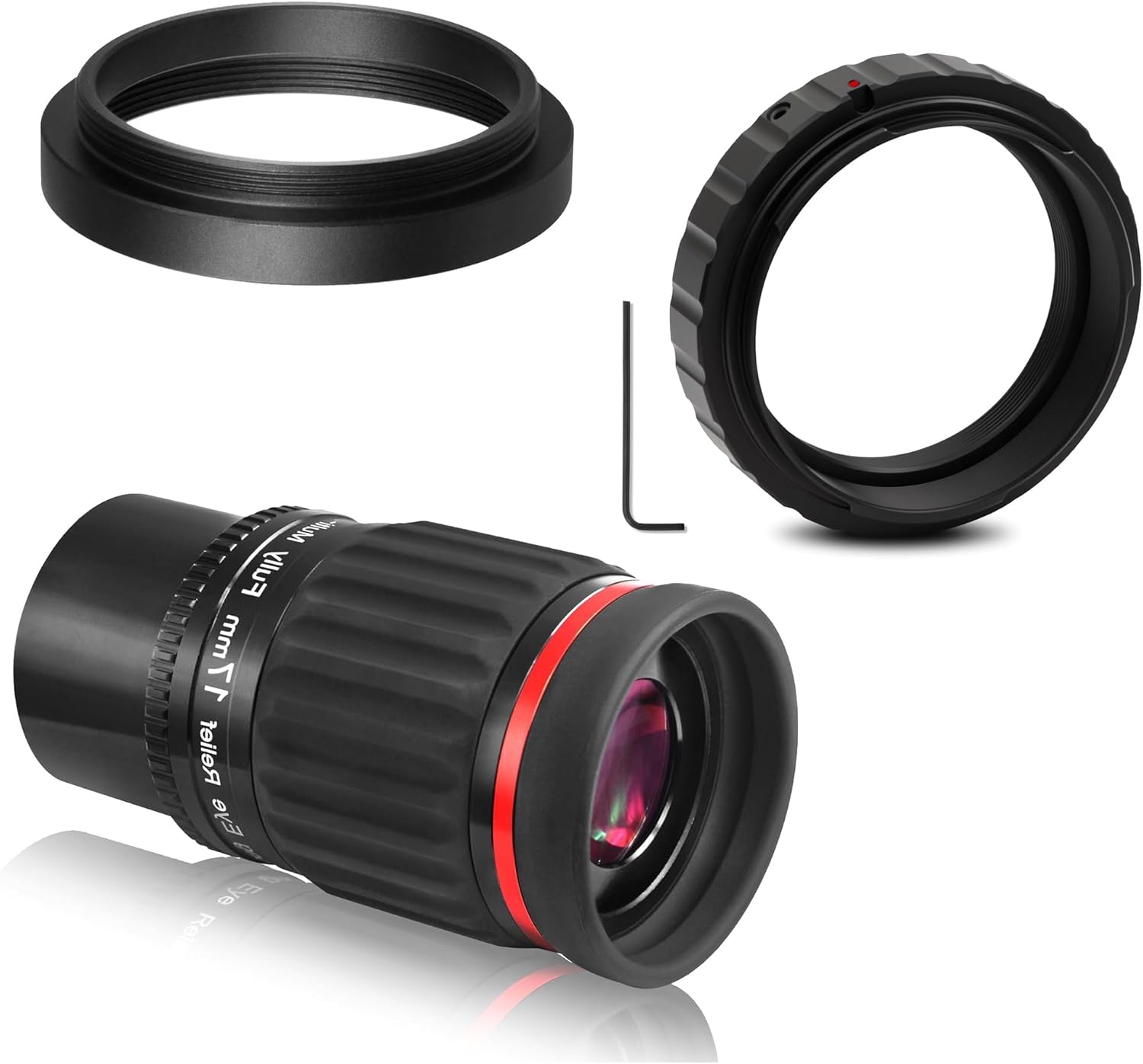 Astromania Metal T-Ring Adapter for Nikon DSLR/SLR - Bundle with - 1.25"/2" 17mm 70° SWA Eyepiece&M43-M42 Adapter