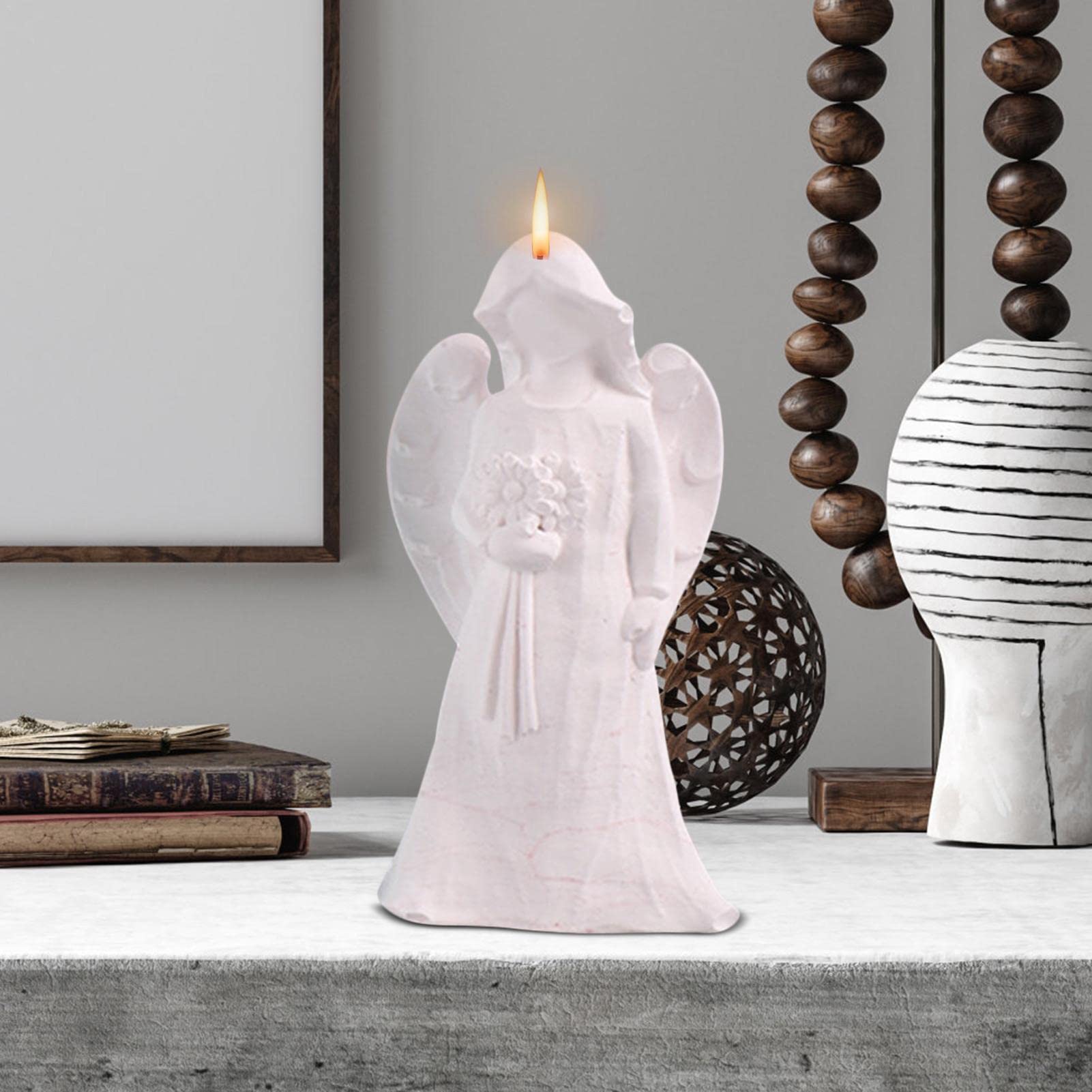 5 Stampi Per Candele A Forma Di Angelo In Silicone - Stampi Per Candele Fai Da Te, Gesso, Decorazioni, Facile Sformo