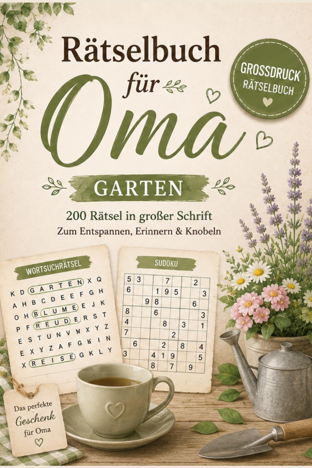 Rätselbuch für Oma – Garten: 200 Rätsel in großer Schrift zum Knobeln – mit Wortsuchrätseln, Sudoku, Wortsalat und vielen mehr – Oma Geschenk ... zum Knobeln, Erinnern und Verschenken)