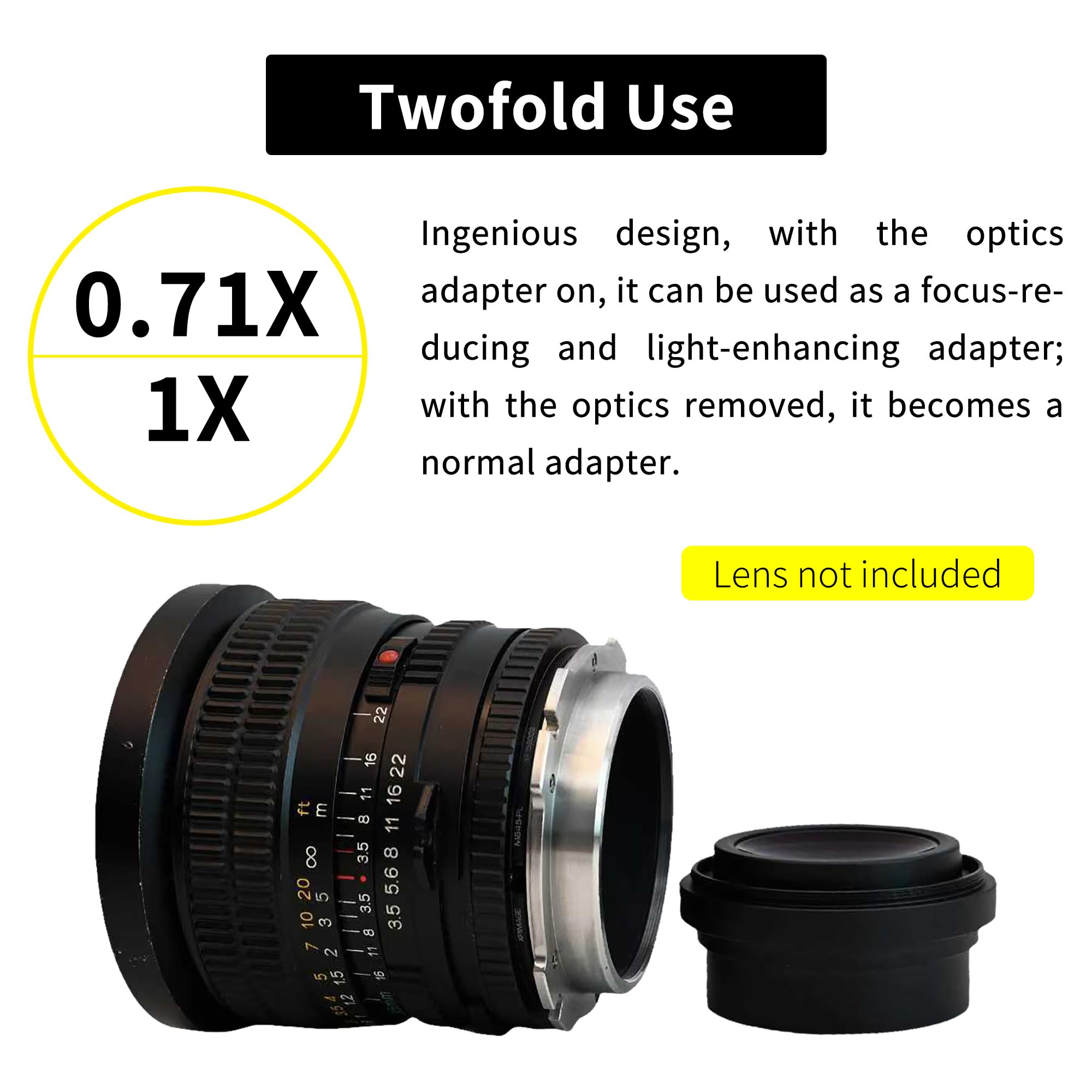 Amazon.com : XPIMAGE 0.71X Focal Reducer Speed Booster Modify