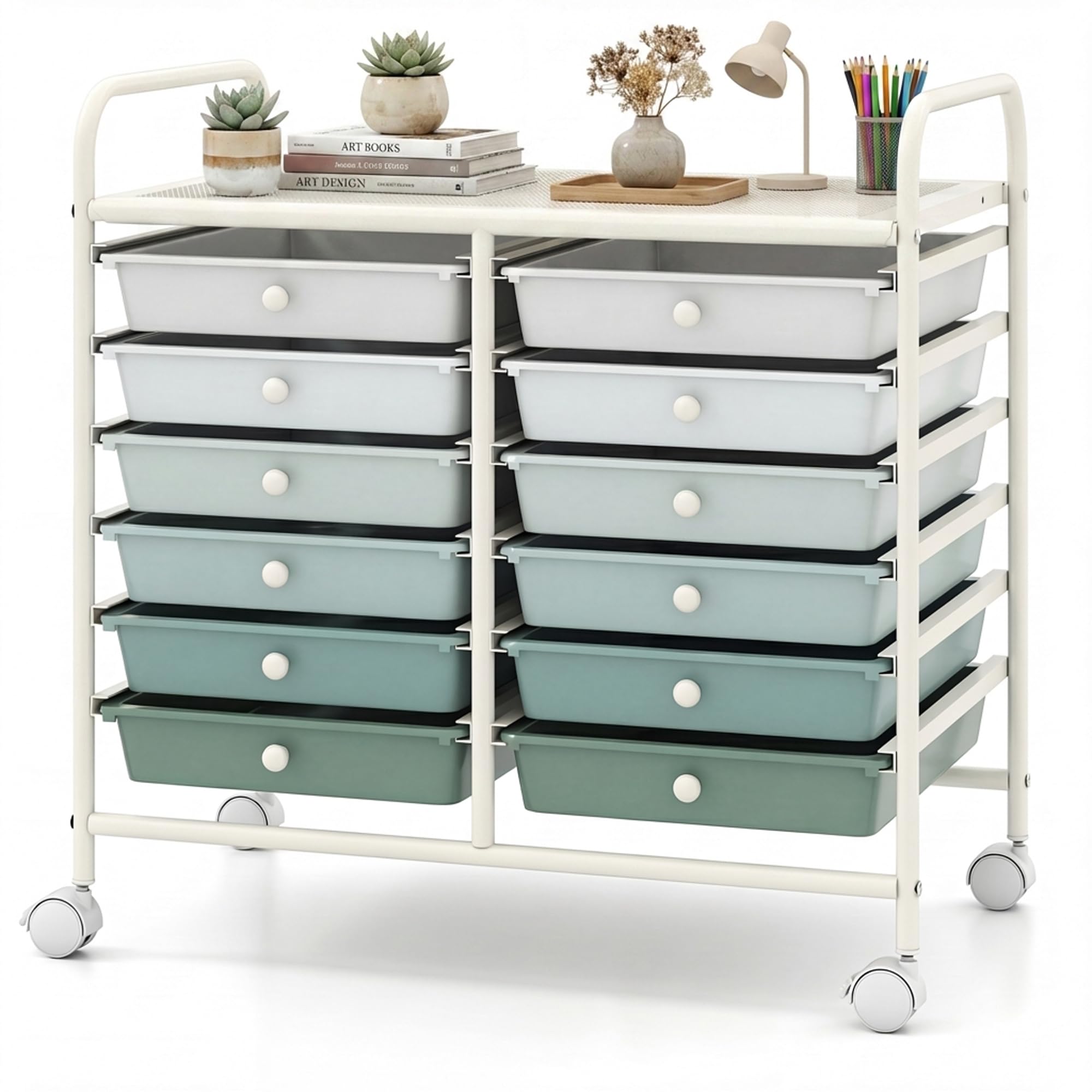 COSTWAY 12-Drawer Rolling Storage Cart