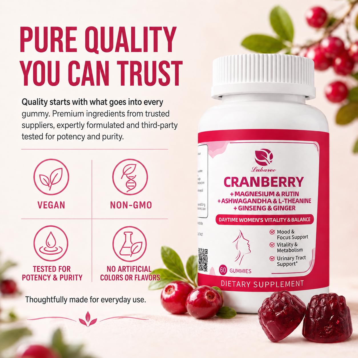 Kidney Cleanse Detox & Repair for Women Cranberry Supplement 60 Gummies — Amazon image 8