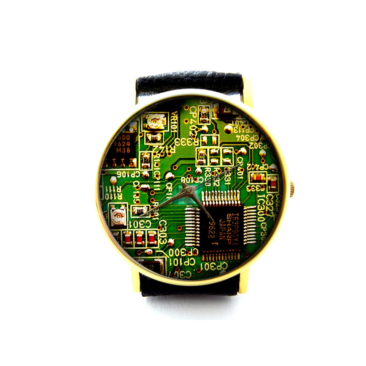 Circuit Board Watch Circuit Board Leather Watch Bracelet