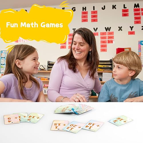 Miniatura 3 de Alened Tarjetas flash adicionales, tarjetas de datos matemáticos 1-20, juegos manipulativos para jardín de infantes, 1, 2, 3, 4, 5, 6 grado para