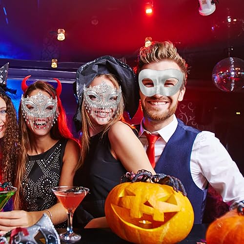 Miniatura 6 de Lusy DM Couple Masquerade Masks Venetian Party Mask Mardi Gras Mask Halloween Costume Mask for Couples Women Men