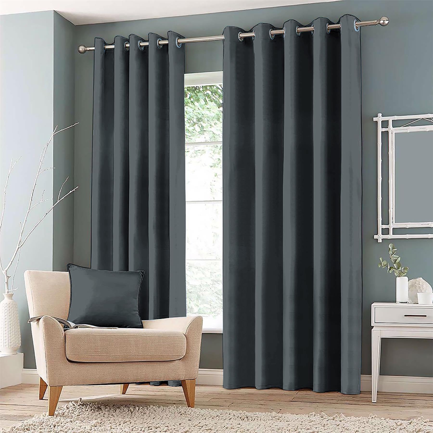 Roseley Eyelet Blackout Curtains For Bedroom Living Room Two Thermal Insulated Panels Noise Reduction Window Treatment [Charcoal, 66" x 72"]