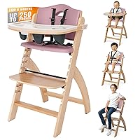 Vista 19 de Abiie Beyond Junior - Silla Alta de Madera con Bandeja - Silla Alta Ajustable y Convertible para Bebés y Niños Pequeños - 6 Meses a 250 Lb