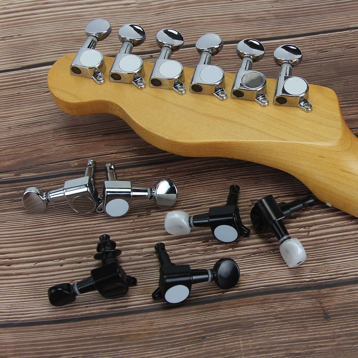 Musiclily Set Bass Meccaniche In Linea L4 Per Basso Elettrico 4 Corde,Cromato